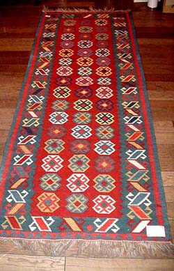 ランナーキリム廊下敷きカーペット211000,イランキリムインポートショップ、サイズ:230x85cm(フサ含まず)