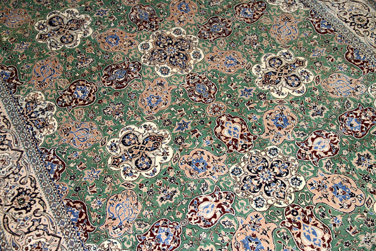 ナイン高品質有名工房ハビビヤングリーン99433、サイズ:222x158 CM