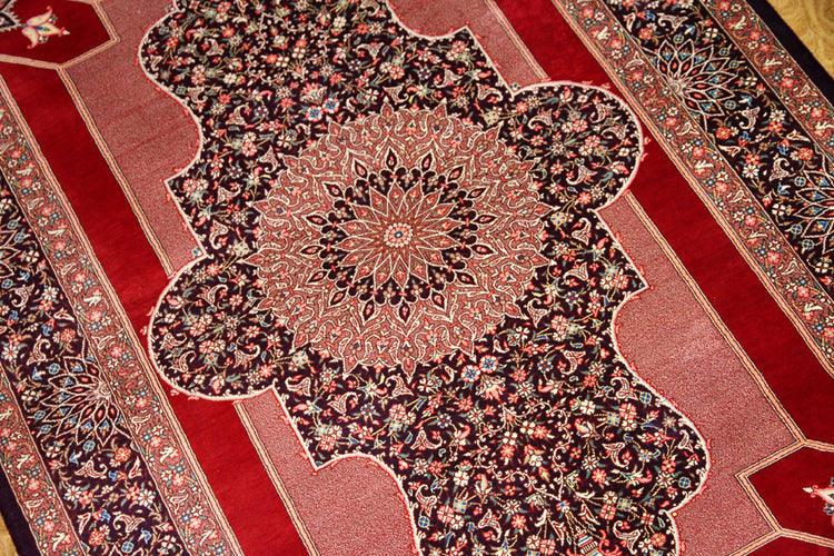 LABAFAN有名工房の最高級ペルシャ絨毯99416、サイズ:120x82CM