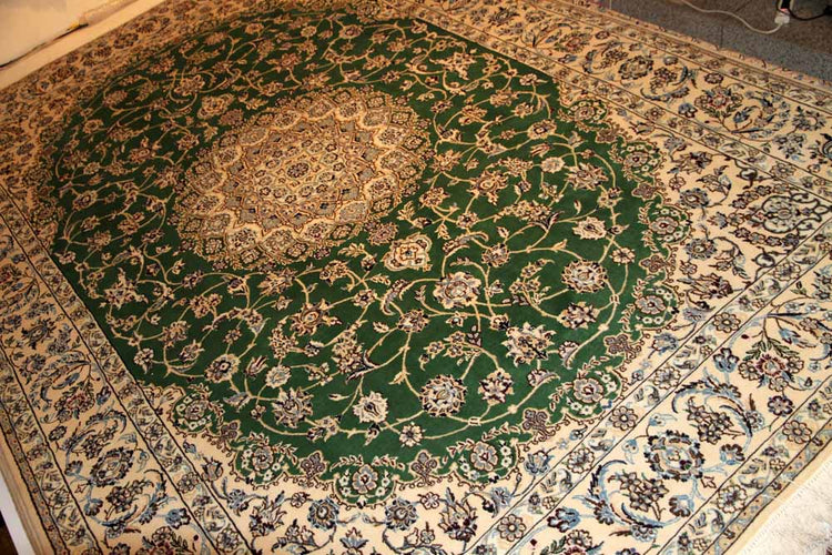 ペルシャじゅうたんナインリビング19992,グリーン絨毯ペルシャ、サイズ:300x202 CM