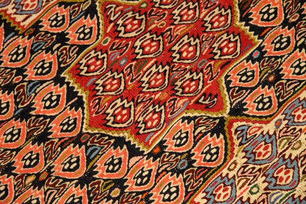 キリム玄関マットセネ産地イラン輸入46368、サイズ:100x77cm(フサ含まず)