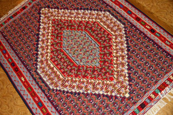 セネのキリムカーペットセンターラグ139000,サイズ:153x126cm(フサ含まず)