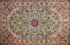 ENTESHARI工房手織りペルシャ絨毯46315、サイズ:202x130cm(フサ含まず)