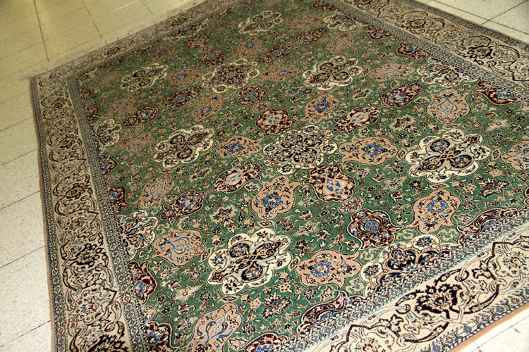 ナイン高品質有名工房ハビビヤングリーン99433、サイズ:222x158 CM