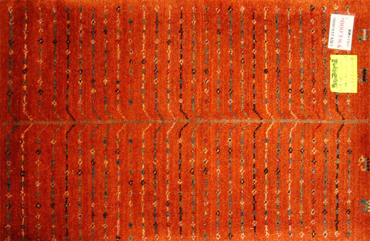 イラン輸入高級ギャッベ、細かい結び方シラズ産地37301、サイズ:90x60cm(フサ含まず)