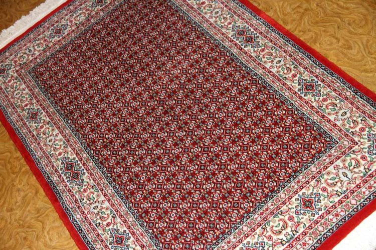 手織りペルシャ絨毯イラン製ムード産地センターラグサイズ188698、サイズ:145x100 CM (フサを含まず)