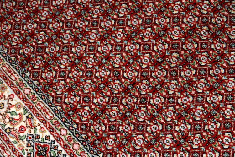 手織りペルシャ絨毯イラン製ムード産地センターラグサイズ188698、サイズ:145x100 CM (フサを含まず)