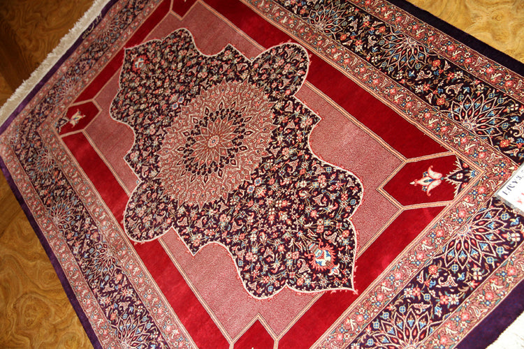 LABAFAN有名工房の最高級ペルシャ絨毯99416、サイズ:120x82CM