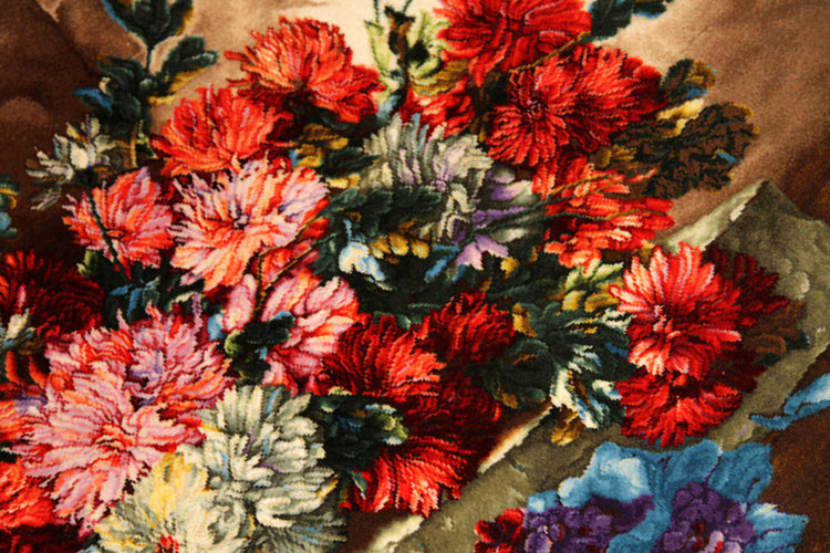 花絨毯ペルシャ絨毯フラワーデザイン50108、じゅうたんの花、花のジュウタン,サイズ:76x58 CM