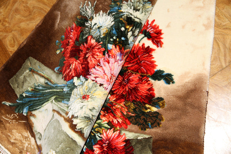 花絨毯ペルシャ絨毯フラワーデザイン50108、じゅうたんの花、花のジュウタン,サイズ:76x58 CM