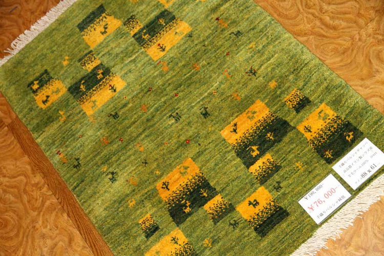 高品質手織りペルシャギャッベコルデスタンギャッベイラン製58444、サイズ:88x61cm(フサ含まず)