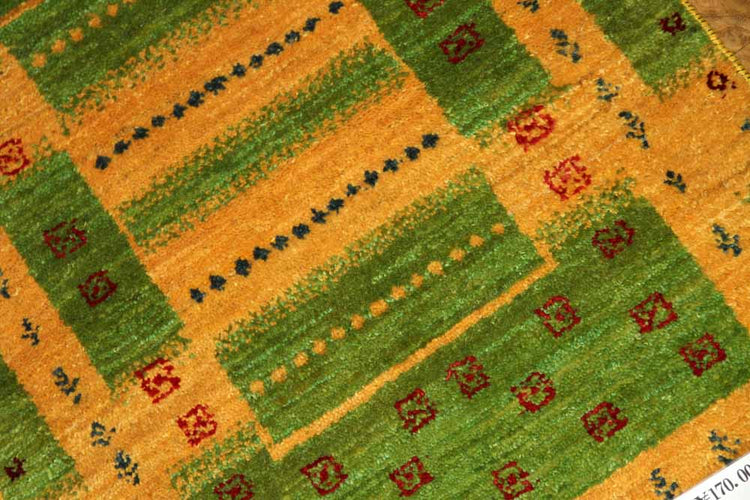 おしゃれでカラフルな色彩コルデスタン産地ギャッベ高品質58161、サイズ:85x55cm(フサ含まず)