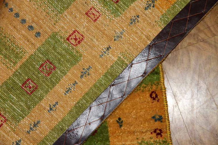 おしゃれでカラフルな色彩コルデスタン産地ギャッベ高品質58161、サイズ:85x55cm(フサ含まず)