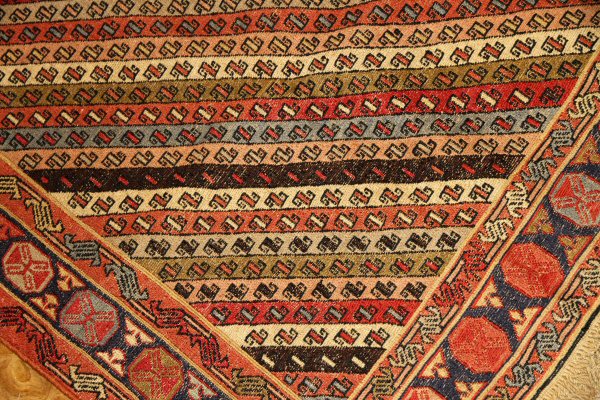 高級シルジャンキリム草木染めイラン輸入29290,サイズ:208x141cm(フサ含まず)