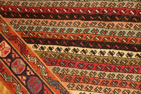 高級シルジャンキリム草木染めイラン輸入29290,サイズ:208x141cm(フサ含まず)