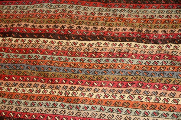 高級シルジャンキリム草木染めイラン輸入29290,サイズ:208x141cm(フサ含まず)