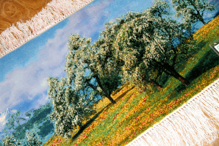 mountain view carpet 山の景色絨毯50101、絨毯山デザイン、山模様カーペット、サイズ:118x44CM