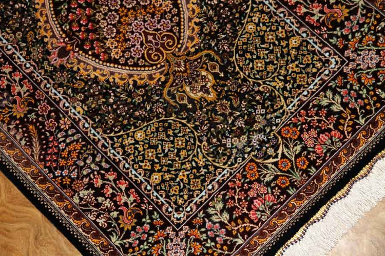 逸品の手織りペルシャ絨毯シルクの玄関マット56034、サイズ: 90x60 CM