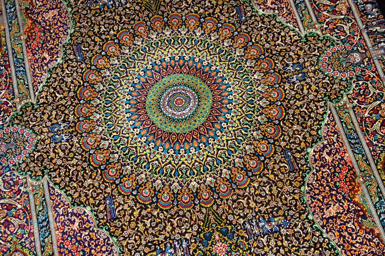 ジャムシディー有名工房センターラグ、手織りペルシャ絨毯60025,サイズ:160x101 CM (フサ含まず)