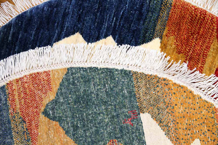 オリジナルペルシャギャッベ円形、丸のギャッベ37674 , サイズ:100x100 CM
