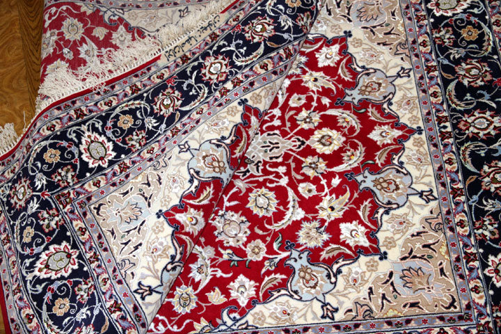 レッドカーペットラグペルシャ手織り絨毯50147,赤いじゅうたん、サイズ:200x132cm(フサ含まず、