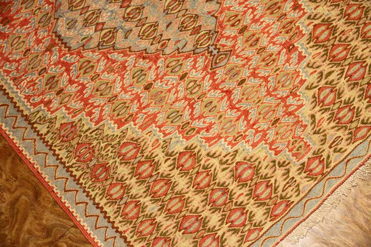 高級玄関マットキリム、セネ産地ウール46520、サイズ:103x78cm(フサ含まず)