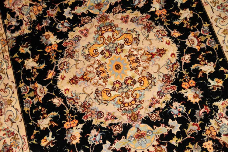 手織りペルシャ絨毯トップクオリティータブリーズセンターラグA163000、サイズ:147x101 CM(フサ含まず)