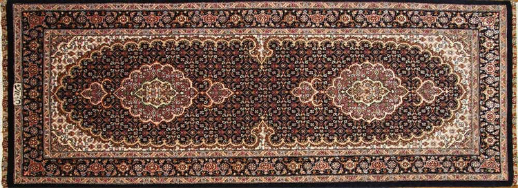 高級手織りペルシャ絨毯タブリーズマヒデザイン36276、サイズ:145x53(フサ含まず、