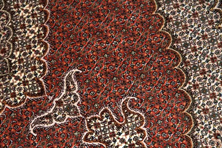 タブリーズペルシャ絨毯手織りラグ50127、サイズ:204x153cm(フサ含まず)