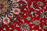 ペルシャ伝統のイスファハン町カーペット99432レッドカーペット、イラン絨毯、サイズ：241x155ｃｍ（フサ含まず）