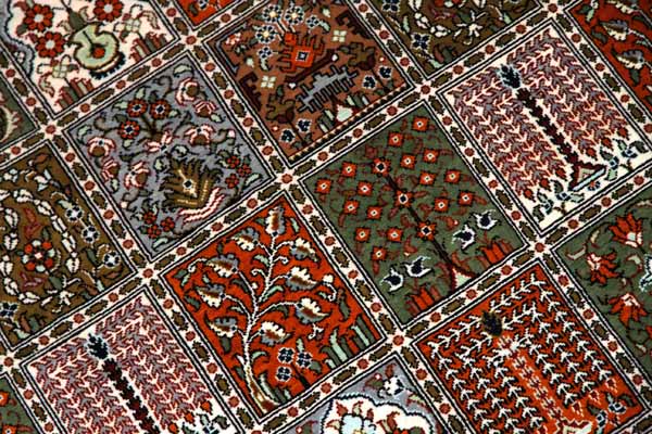 センターラグのペルシャ絨毯ヘシティー模様、イラン直輸入49079、サイズ：148x99ｃｍ（フサ含まず）