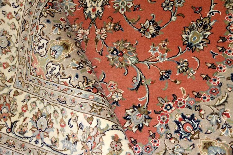 イラン輸入手織りペルシャ絨毯カシャン産地55371、サイズ：300x195ｃｍ（フサ含まず)