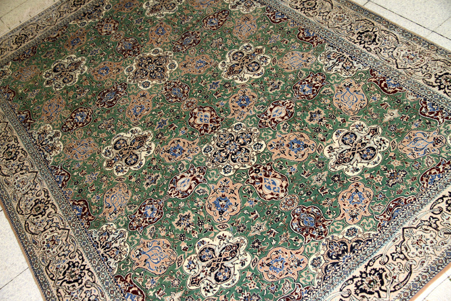 ナイン高品質有名工房ハビビヤングリーン99433、サイズ：222x158 CM
