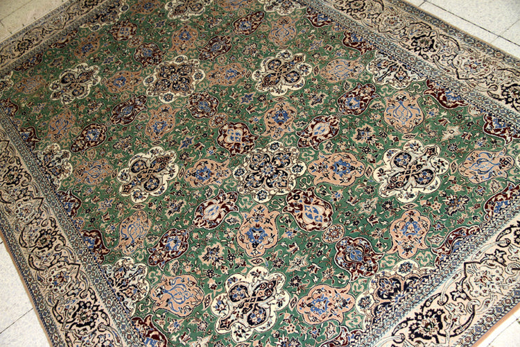 ナイン高品質有名工房ハビビヤングリーン99433、サイズ：222x158 CM