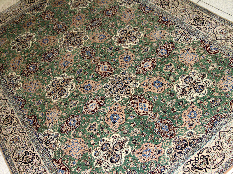 ナイン高品質有名工房ハビビヤングリーン99433、サイズ：222x158 CM