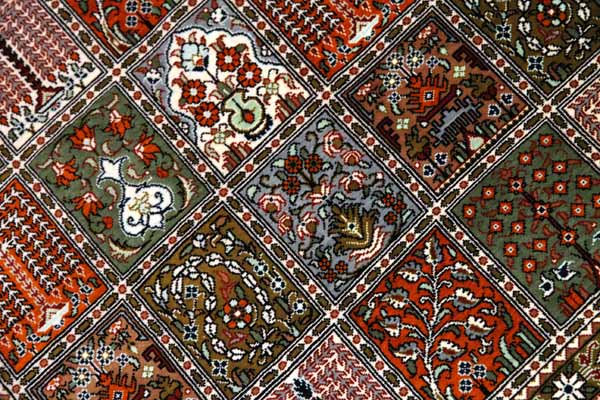 センターラグのペルシャ絨毯ヘシティー模様、イラン直輸入49079、サイズ：148x99ｃｍ（フサ含まず）