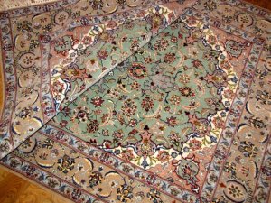 ENTESHARI工房手織りペルシャ絨毯46315、サイズ：202x130ｃｍ（フサ含まず）