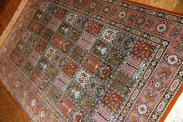 センターラグのペルシャ絨毯ヘシティー模様、イラン直輸入49079、サイズ：148x99ｃｍ（フサ含まず）