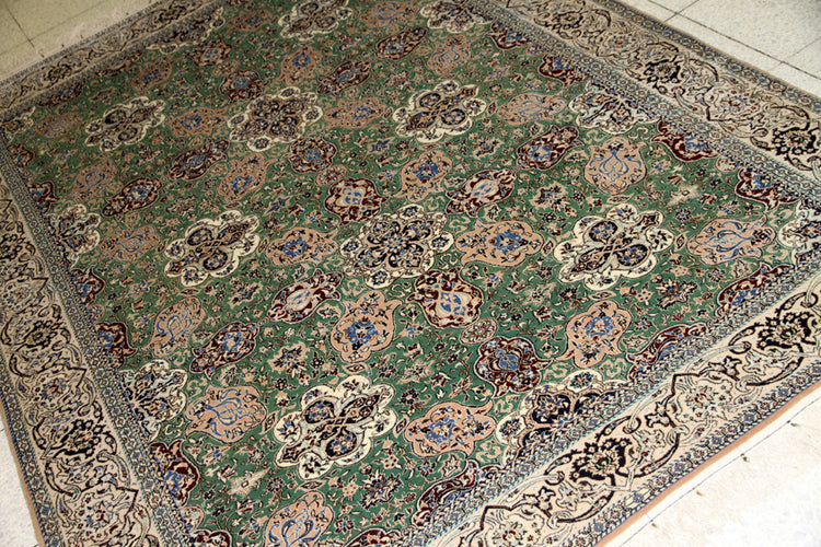 ナイン高品質有名工房ハビビヤングリーン99433、サイズ：222x158 CM