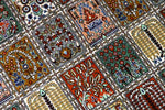 ヘシティーデザイン和風シルクペルシャ絨毯、クム産地イラン輸入49080、サイズ：150x100 CM（フサ含まず）