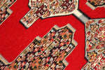 赤いキリムのセネ高級品質センターラグ146000,サイズ：153x125ｃｍ（フサ含まず）