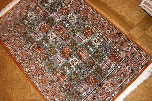 センターラグのペルシャ絨毯ヘシティー模様、イラン直輸入49079、サイズ：148x99ｃｍ（フサ含まず）