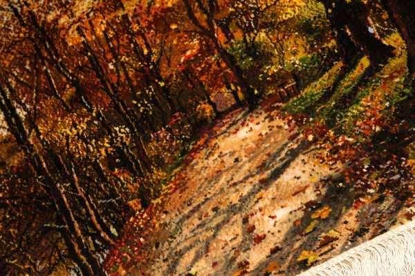 イランの森じゅうたん、ペルシャ絨毯タペストリータブリーズ自然風景49108、サイズ：70x46 CM