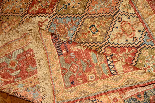 キリムセレクト、特別キリム、民族キリムの高級絨毯キリムラグ35875,サイズ：194x138ｃｍ（フサ含まず）