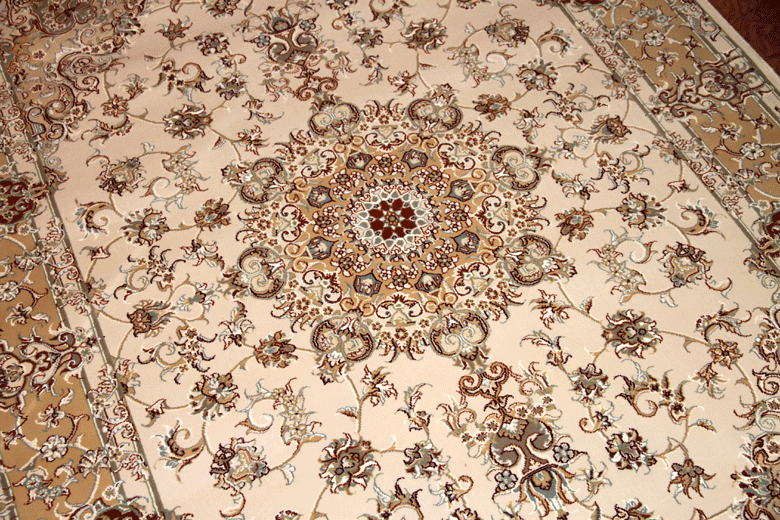 イラン輸入機械織りラグのペルシャ模様770017,サイズ：220x150 CM