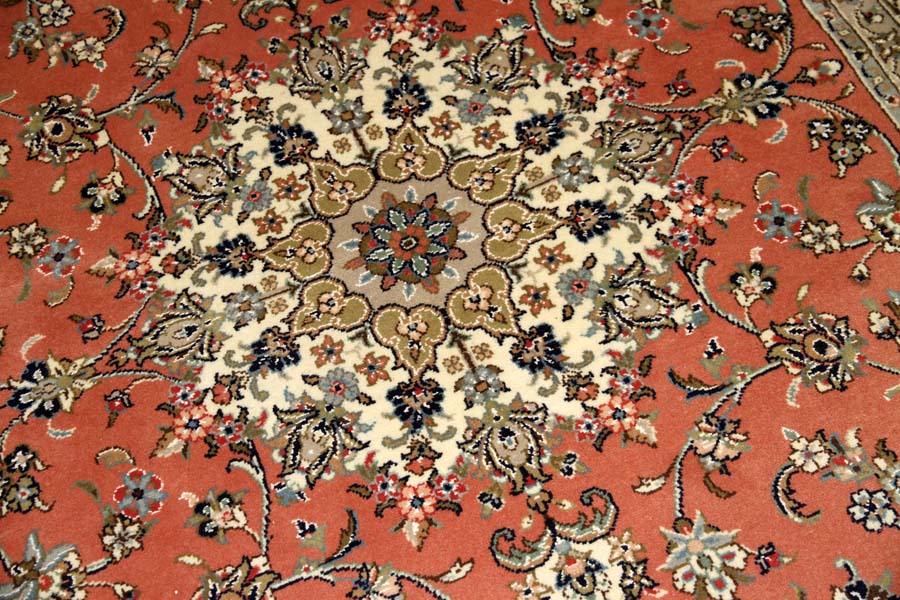 イラン輸入手織りペルシャ絨毯カシャン産地55371、サイズ：300x195ｃｍ（フサ含まず)