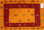 リズバフトギャッベ高品質コルデスタンギャッベマットイラン製26217、サイズ：88x64ｃｍ（フサ含まず、