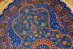 ペルシャ絨毯シルク珍しい楕円形高品質の綺麗な特別注文145952、サイズ：90x58 CM、
