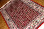 手織りペルシャ絨毯イラン製ムード産地センターラグサイズ188698、サイズ：145x100 CM (フサを含まず)