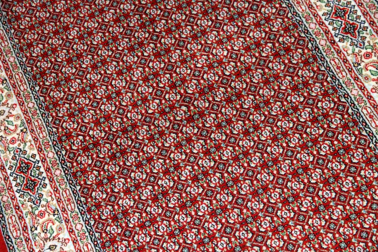 手織りペルシャ絨毯イラン製ムード産地センターラグサイズ188698、サイズ：145x100 CM (フサを含まず)